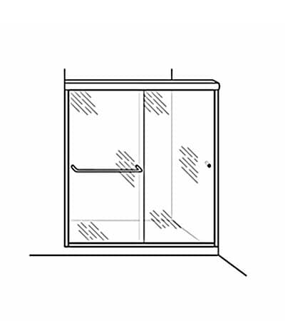 Semi-Frameless Bypass Door Shower Enclosure