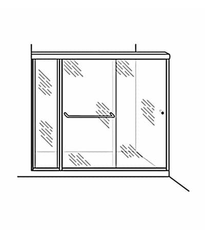 Semi-Frameless Bypass Door Shower Enclosure with Inline Panel