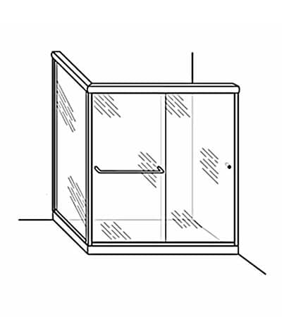 Semi-Frameless Bypass Door Shower Enclosure with Return Panel