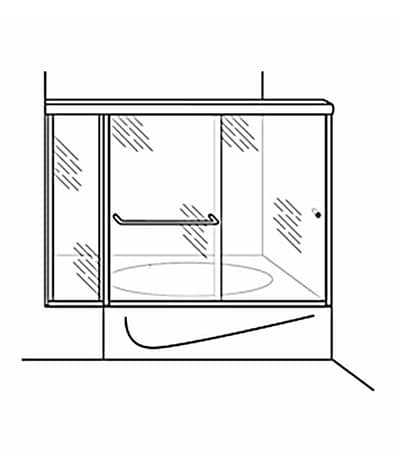 Semi-Frameless Bypass Door Shower Tub Enclosure with Inline Panel