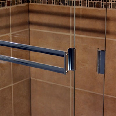 Semi-Frameless Bypass Door Double Towel Bar and Handle - DSI Glass