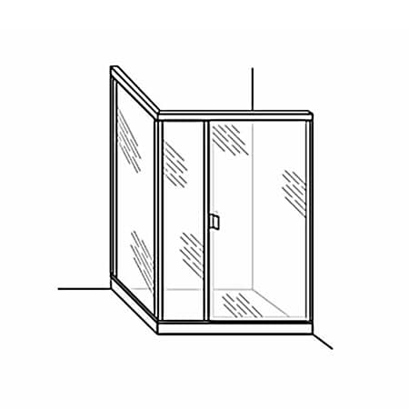 Semi-Frameless Door with Inline and Return Panels - DSI Glass Aurora