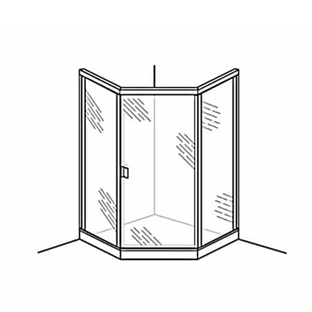 Semi-Frameless Door with Neo Angle Panels - DSI Glass Aurora